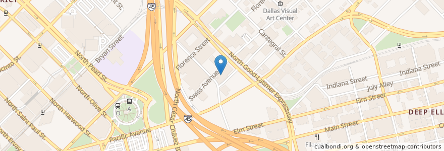 Mapa de ubicacion de Backyard en Estados Unidos De América, Texas, Dallas, Dallas County.