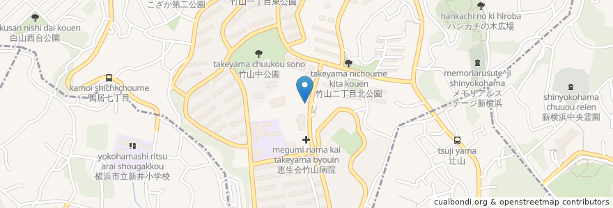 Mapa de ubicacion de 竹山中央共同ビル共用トイレ en 일본, 가나가와현, 요코하마시.