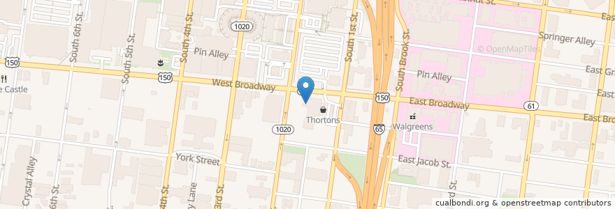 Mapa de ubicacion de Waycool Cafe en Amerika Syarikat, Kentucky, Jefferson County, Louisville.