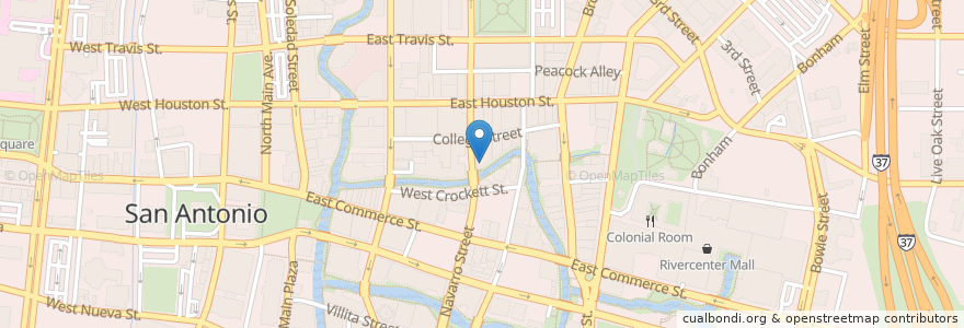 Mapa de ubicacion de Bubba Gump Shrimp Co en 미국, 텍사스, Bexar County, San Antonio.