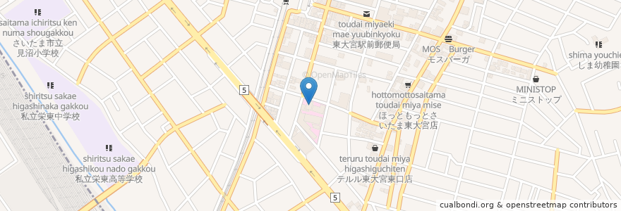 Mapa de ubicacion de 東大宮訪問看護ステーション en 日本, 埼玉县, 埼玉市, 見沼区.