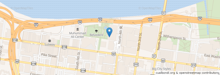 Mapa de ubicacion de Al J's at the Conservatory en United States, Kentucky, Jefferson County, Louisville.