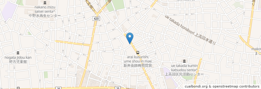 Mapa de ubicacion de 中野ミキ薬局 en ژاپن, 東京都, 中野区.