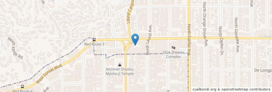 Mapa de ubicacion de AMC Sunset 5 en Stati Uniti D'America, California, Los Angeles County, Los Angeles.
