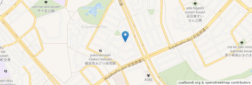 Mapa de ubicacion de 正信寺 en اليابان, كاناغاوا, 横浜市, 都筑区.