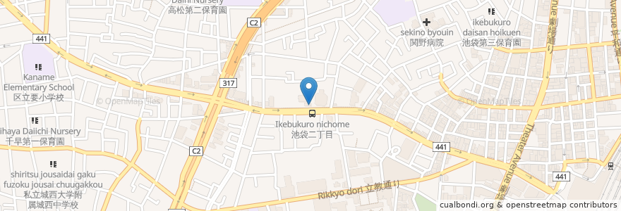 Mapa de ubicacion de 麺処 篠はら en Giappone, Tokyo, Toshima.