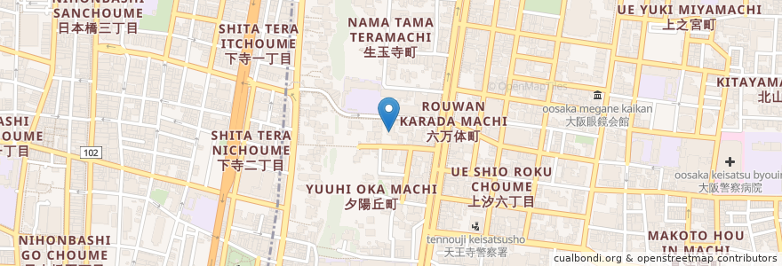 Mapa de ubicacion de 春陽軒 en ژاپن, 大阪府, 大阪市, 天王寺区.