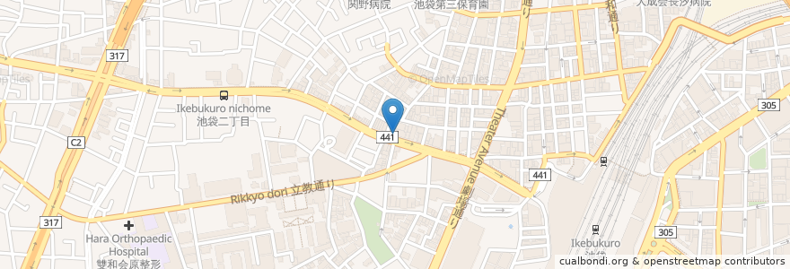 Mapa de ubicacion de 池袋アゼリア通り歯科 en Japan, Tokyo, Toshima.