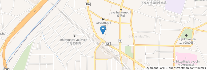 Mapa de ubicacion de Cafe & Bar Dayz en Japão, 大阪府, 池田市.