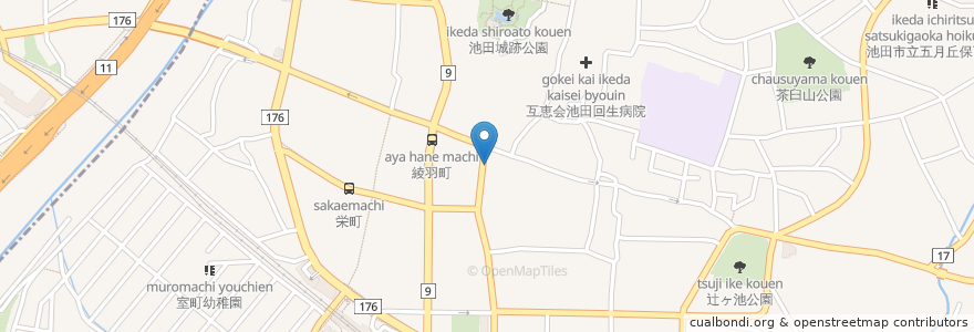 Mapa de ubicacion de コーヒー屋トポス en Japón, Prefectura De Osaka, 池田市.
