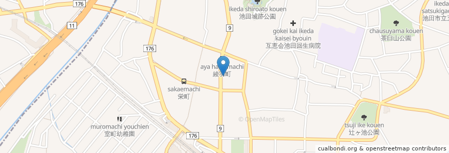 Mapa de ubicacion de がんがら en اليابان, أوساكا, 池田市.