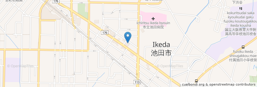 Mapa de ubicacion de 五月山動物病院 en 日本, 大阪府, 池田市.