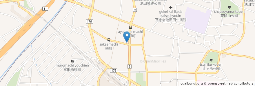 Mapa de ubicacion de ピッツェリア パンチャ・ピエーナ en 日本, 大阪府, 池田市.
