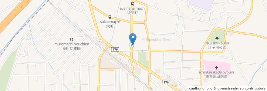 Mapa de ubicacion de 福寿司 en Japón, Prefectura De Osaka, 池田市.