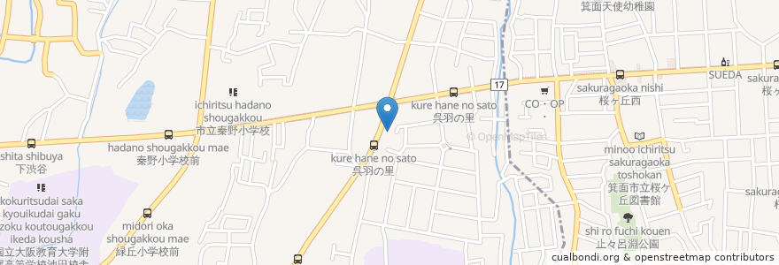 Mapa de ubicacion de 池田泉州銀行 池田東支店 en Jepun, 大阪府, 池田市.