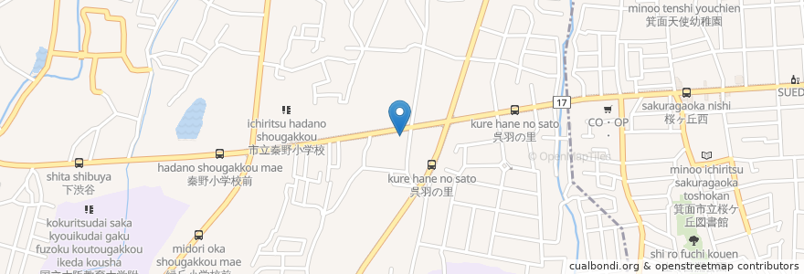 Mapa de ubicacion de 末吉薬局 en ژاپن, 大阪府, 池田市.