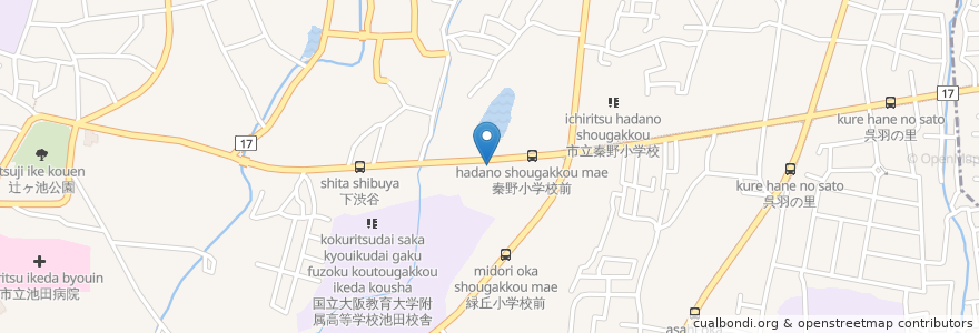 Mapa de ubicacion de 中華料理 永楽 en Japan, 大阪府, 池田市.