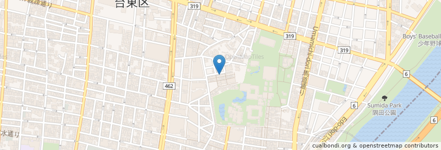 Mapa de ubicacion de Melon pan en 日本, 东京都/東京都, 台東区.