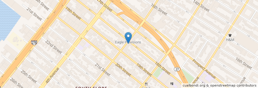 Mapa de ubicacion de Roots Cafe en アメリカ合衆国, ニューヨーク州, New York, Brooklyn.