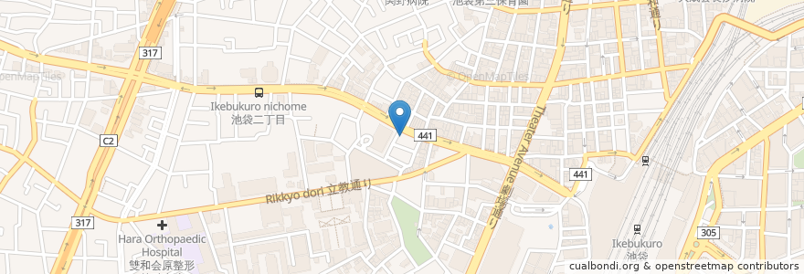 Mapa de ubicacion de 東京三協信用金庫 en ژاپن, 東京都, 豊島区.