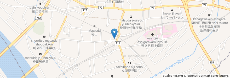 Mapa de ubicacion de 焼肉大松園 en 일본, 가나가와현, 足柄上郡, 松田町.