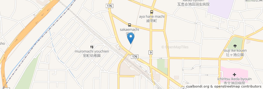 Mapa de ubicacion de カフェグレンミスト en ژاپن, 大阪府, 池田市.