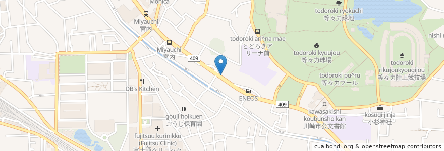 Mapa de ubicacion de ヴィータ動物病院 en ژاپن, 神奈川県, 川崎市, 中原区.