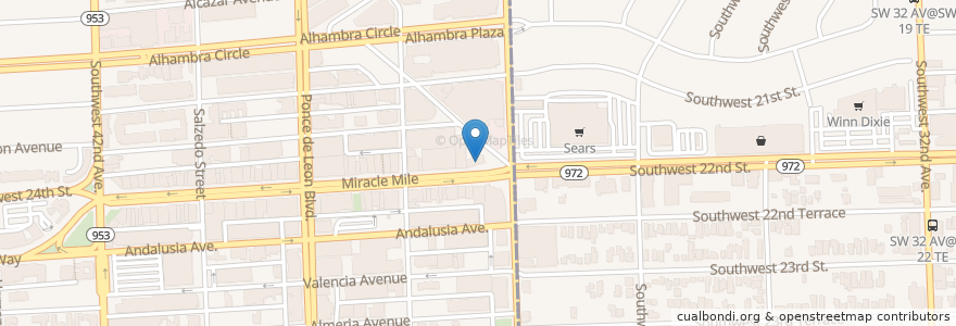 Mapa de ubicacion de Denny's en Amerika Birleşik Devletleri, Florida, Miami-Dade County, Miami.