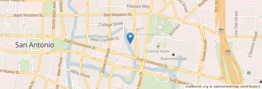 Mapa de ubicacion de Dick's Last Resort San Antonio en 美利坚合众国/美利堅合眾國, 得克萨斯州 / 德克薩斯州 / 德薩斯州, Bexar County, San Antonio.