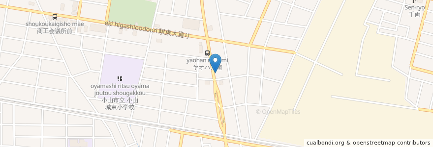 Mapa de ubicacion de ラーメン山崎 en Japão, 栃木県, 小山市.