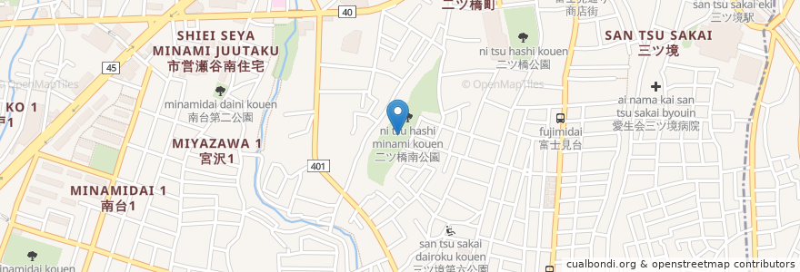 Mapa de ubicacion de 二ッ橋南公園集会所 en اليابان, كاناغاوا, 横浜市, 瀬谷区.