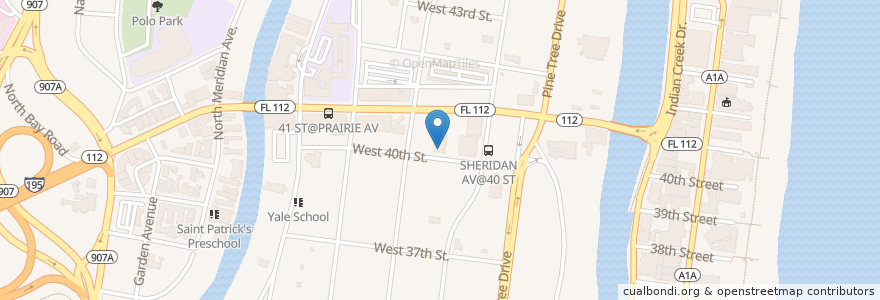 Mapa de ubicacion de United States Post Office en Amerika Syarikat, Florida, Miami-Dade County, Miami Beach.