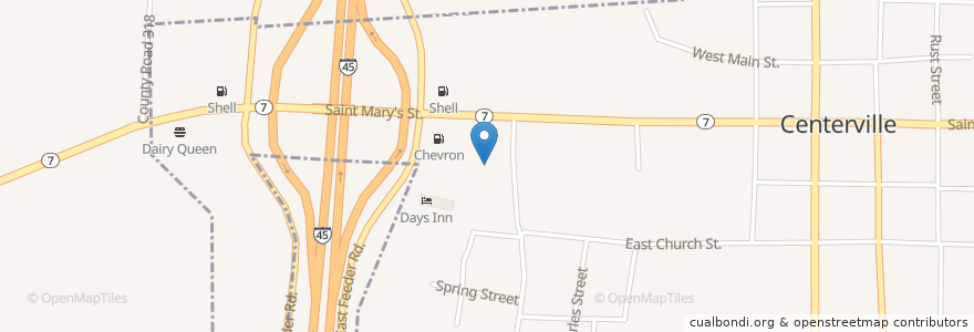 Mapa de ubicacion de Broken Star - Café and Czech Bakery en 美利坚合众国/美利堅合眾國, 得克萨斯州 / 德克薩斯州 / 德薩斯州, Leon County, Centerville.