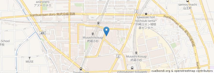 Mapa de ubicacion de Cafe de CRIE en Japon, Préfecture De Kanagawa, Kawasaki, 中原区.