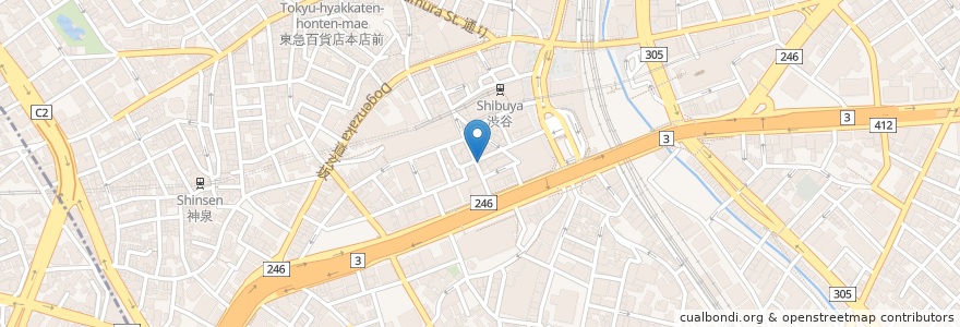Mapa de ubicacion de Wailele en Japan, 東京都, 渋谷区.