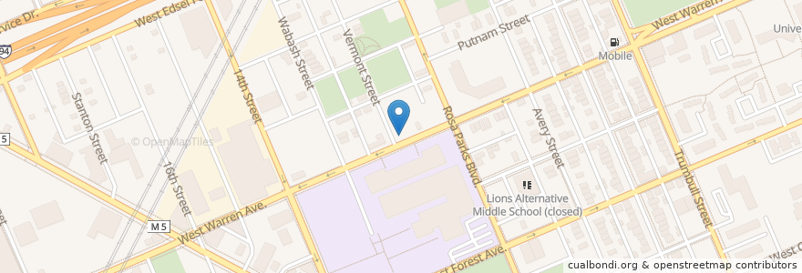 Mapa de ubicacion de Tardis Shared Library en ایالات متحده آمریکا, میشیگان, Wayne County, Detroit.