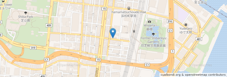 Mapa de ubicacion de 嵯峨谷 そば en Giappone, Tokyo, Minato.