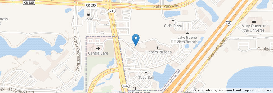 Mapa de ubicacion de The Knife en United States, Florida, Orange County.