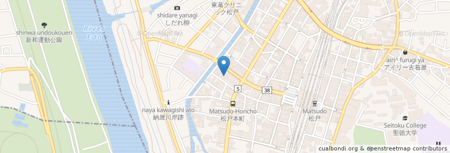 Mapa de ubicacion de 群馬銀行 en Jepun, 千葉県, 松戸市.