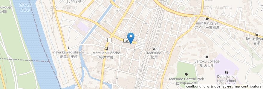 Mapa de ubicacion de ワインバル407 en Japonya, 千葉県, 松戸市.