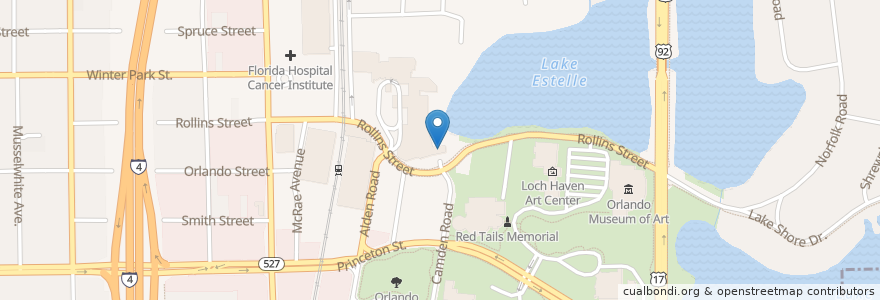 Mapa de ubicacion de Florida Hospital Orlando Emergency Room en Amerika Birleşik Devletleri, Florida, Orange County, Orlando.