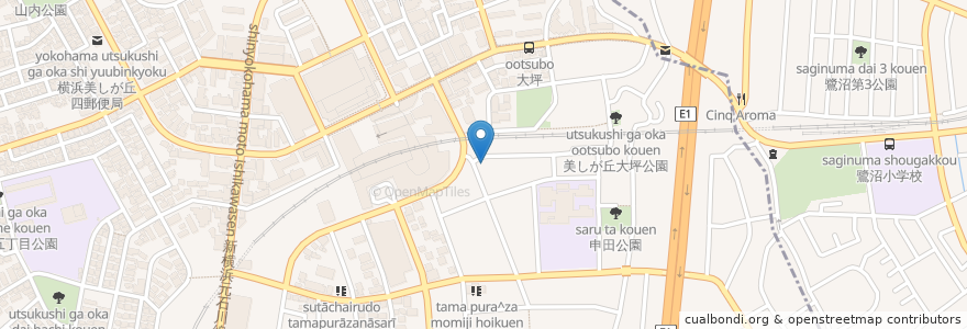 Mapa de ubicacion de グノーブル en Japan, Präfektur Kanagawa, Yokohama, 青葉区.