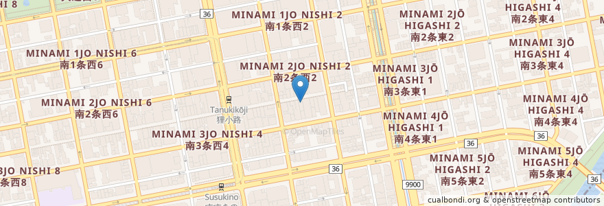 Mapa de ubicacion de コメダ珈琲店 en Japan, Präfektur Hokkaido, 石狩振興局, 札幌市, 中央区.