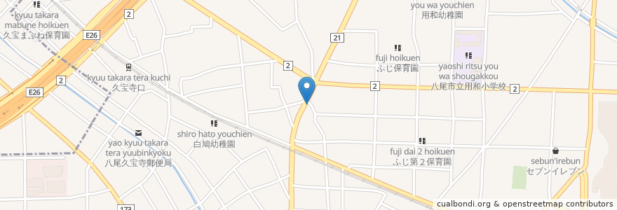 Mapa de ubicacion de ほっともっと 八尾宮町店 en 일본, 오사카부, 八尾市.