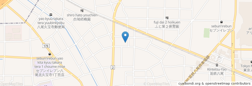 Mapa de ubicacion de 大野歯科医院 en Jepun, 大阪府, 八尾市.