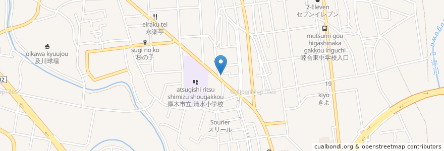 Mapa de ubicacion de ハニー薬局 en 일본, 가나가와현, 厚木市.
