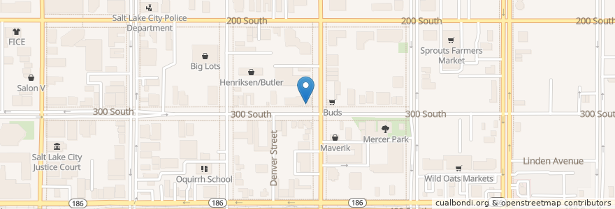 Mapa de ubicacion de Yoko Ramen en Estados Unidos De América, Utah, Salt Lake County, Salt Lake City.