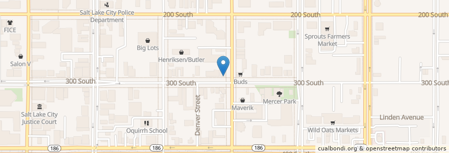 Mapa de ubicacion de Dick & Dixie's en Amerika Syarikat, Utah, Salt Lake County, Salt Lake City.