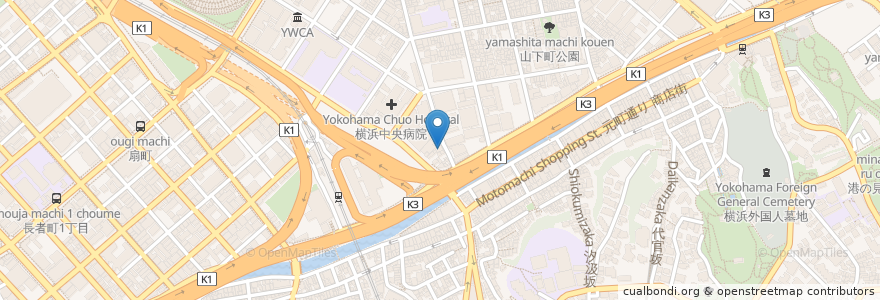 Mapa de ubicacion de ミントンハウス en 日本, 神奈川県, 横浜市, 中区.