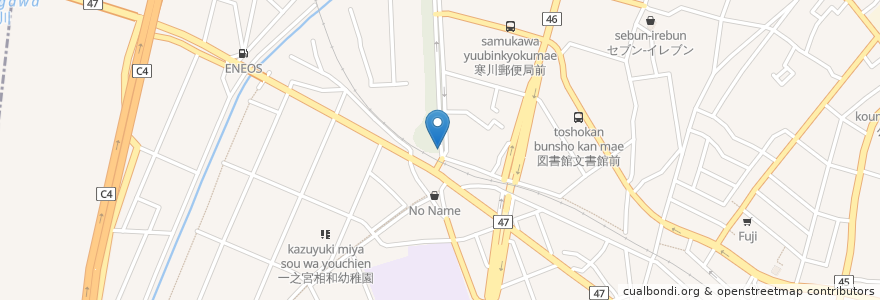 Mapa de ubicacion de 寒川神社一之鳥居 en Japan, Kanagawa Prefecture, Koza County, Samukawa.